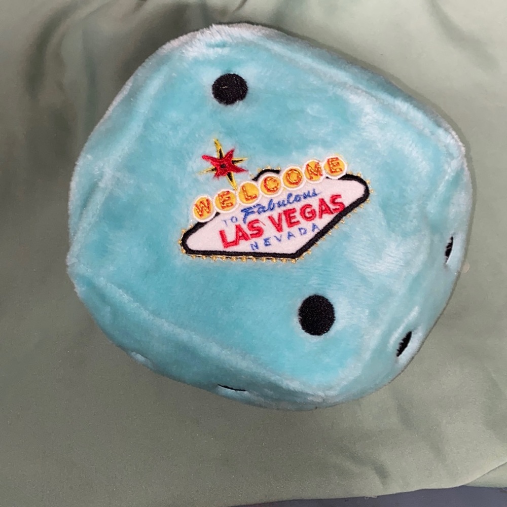 Mint green baby blue Las Vegas dice pillow plush 🎲